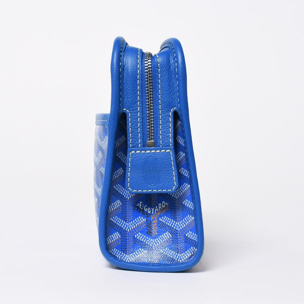 新品未使用 GOYARD ゴヤール ジュバンス PM ポーチ クラッチバッグ JOUVENPMLTY10CL10P PVC レザー ブルー 中古 4a006857
