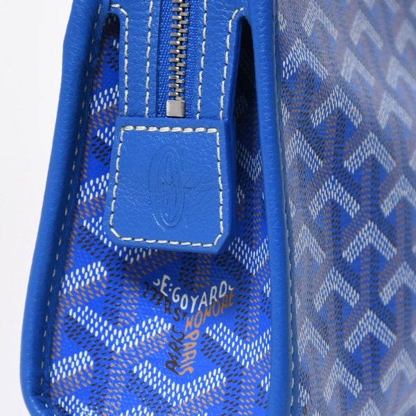 新品未使用 GOYARD ゴヤール ジュバンス PM ポーチ クラッチバッグ JOUVENPMLTY10CL10P PVC レザー ブルー 中古 4a006857