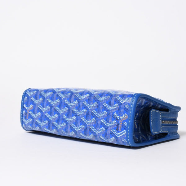 新品未使用 GOYARD ゴヤール ジュバンス PM ポーチ クラッチバッグ JOUVENPMLTY10CL10P PVC レザー ブルー 中古 4a006857