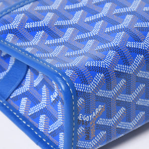 新品未使用 GOYARD ゴヤール ジュバンス PM ポーチ クラッチバッグ JOUVENPMLTY10CL10P PVC レザー ブルー 中古 4a006857