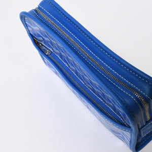 新品未使用 GOYARD ゴヤール ジュバンス PM ポーチ クラッチバッグ JOUVENPMLTY10CL10P PVC レザー ブルー 中古 4a006857