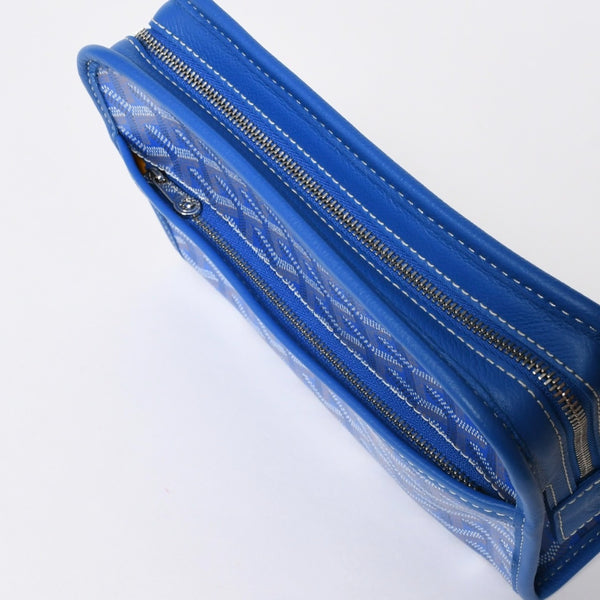 新品未使用 GOYARD ゴヤール ジュバンス PM ポーチ クラッチバッグ JOUVENPMLTY10CL10P PVC レザー ブルー 中古 4a006857