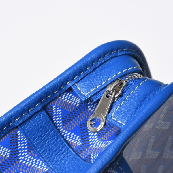 新品未使用 GOYARD ゴヤール ジュバンス PM ポーチ クラッチバッグ JOUVENPMLTY10CL10P PVC レザー ブルー 中古 4a006857