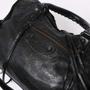 極美品 BALENCIAGA バレンシアガ バッグ ザ シティ 2WAY バッグ ブラック ハンドバッグ ショルダーバッグ 115748 中古 4a 006858