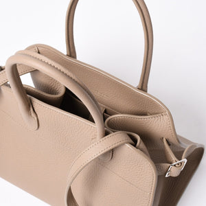 極美品 THE ROW ザ ロウ SOFT MARGAUX 10 ソフトマルゴー10 2WAYバッグ W1190L133 カーフスキン サンドベージュ 中古 4a006860