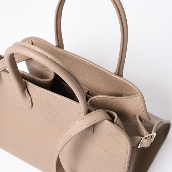 極美品 THE ROW ザ ロウ SOFT MARGAUX 10 ソフトマルゴー10 2WAYバッグ W1190L133 カーフスキン サンドベージュ 中古 4a006860