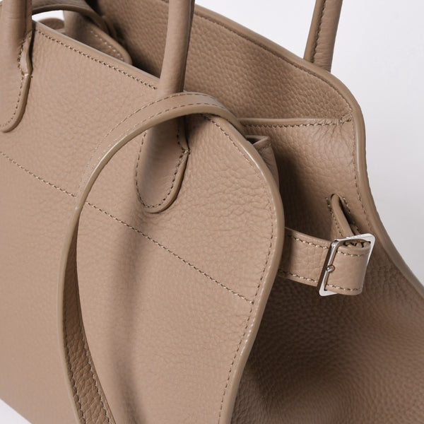 極美品 THE ROW ザ ロウ SOFT MARGAUX 10 ソフトマルゴー10 2WAYバッグ W1190L133 カーフスキン サンドベージュ 中古 4a006860