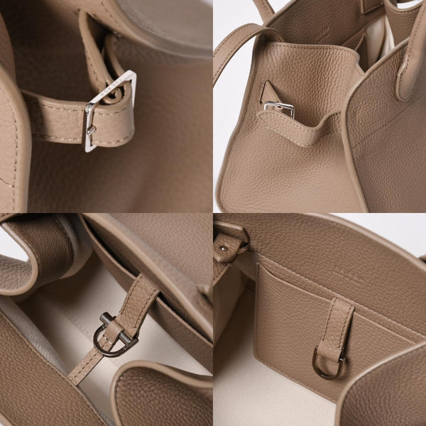 極美品 THE ROW ザ ロウ SOFT MARGAUX 10 ソフトマルゴー10 2WAYバッグ W1190L133 カーフスキン サンドベージュ 中古 4a006860