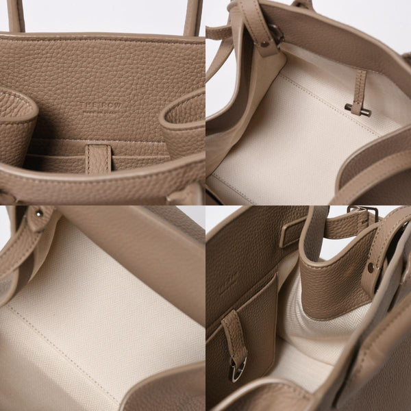 極美品 THE ROW ザ ロウ SOFT MARGAUX 10 ソフトマルゴー10 2WAYバッグ W1190L133 カーフスキン サンドベージュ 中古 4a006860