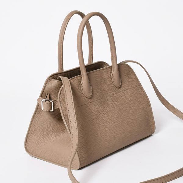 極美品 THE ROW ザ ロウ SOFT MARGAUX 10 ソフトマルゴー10 2WAYバッグ W1190L133 カーフスキン サンドベージュ 中古 4a006860