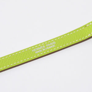 新品同様 HERMES エルメス タイニーケリー エプソン ショルダーバッグ キウイ キーホルダー ◻︎O刻印 中古 4a006856
