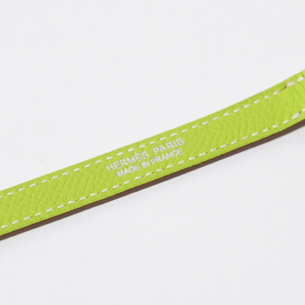 新品同様 HERMES エルメス タイニーケリー エプソン ショルダーバッグ キウイ キーホルダー ◻︎O刻印 中古 4a006856