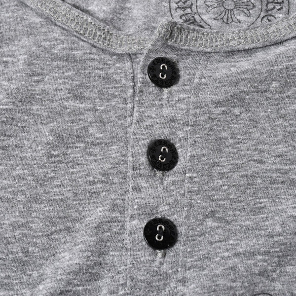 CHROME HEARTS クロムハーツ ヘンリーネック ラグランカットソー サイズM グレー スクロールラベル 美品 中古 4a006909