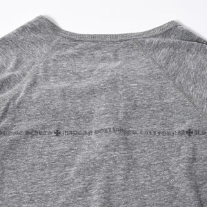 CHROME HEARTS クロムハーツ ヘンリーネック ラグランカットソー サイズM グレー スクロールラベル 美品 中古 4a006909