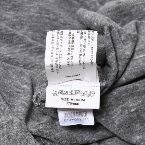 CHROME HEARTS クロムハーツ ヘンリーネック ラグランカットソー サイズM グレー スクロールラベル 美品 中古 4a006909