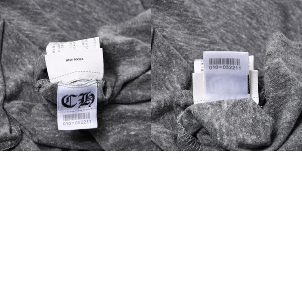 CHROME HEARTS クロムハーツ ヘンリーネック ラグランカットソー サイズM グレー スクロールラベル 美品 中古 4a006909