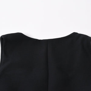 極美品 CHRISTIAN DIOR クリスチャンディオール ベスト 051G24A1166 フランス製 ウール シルク ブラック サイズ34 中古 4a006471