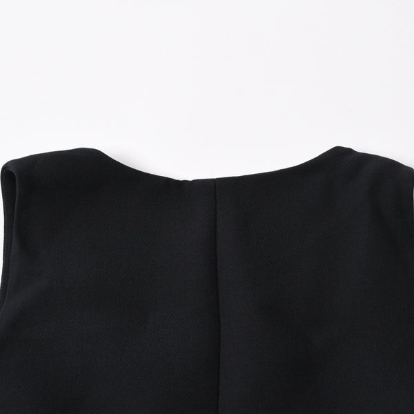 極美品 CHRISTIAN DIOR クリスチャンディオール ベスト 051G24A1166 フランス製 ウール シルク ブラック サイズ34 中古 4a006471