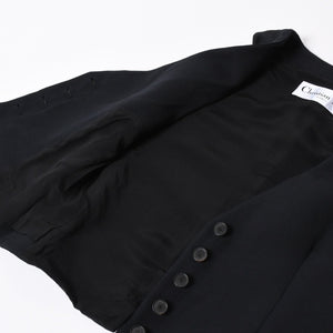極美品 CHRISTIAN DIOR クリスチャンディオール ベスト 051G24A1166 フランス製 ウール シルク ブラック サイズ34 中古 4a006471