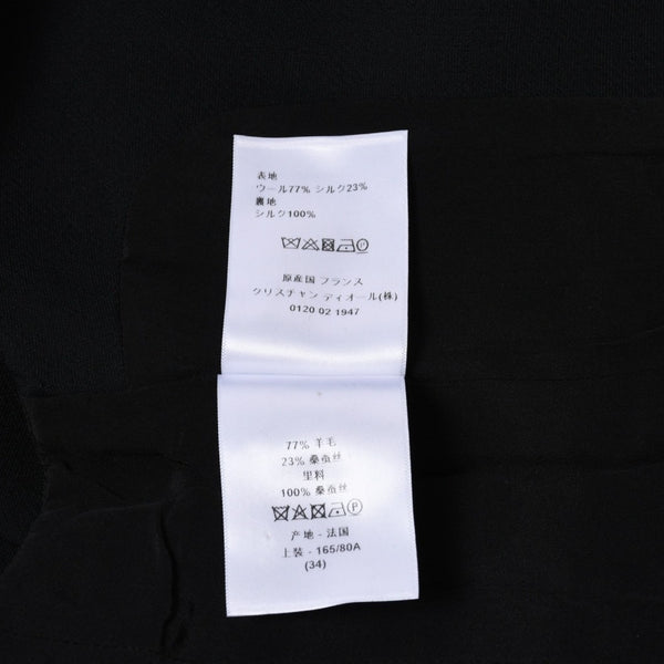 極美品 CHRISTIAN DIOR クリスチャンディオール ベスト 051G24A1166 フランス製 ウール シルク ブラック サイズ34 中古 4a006471
