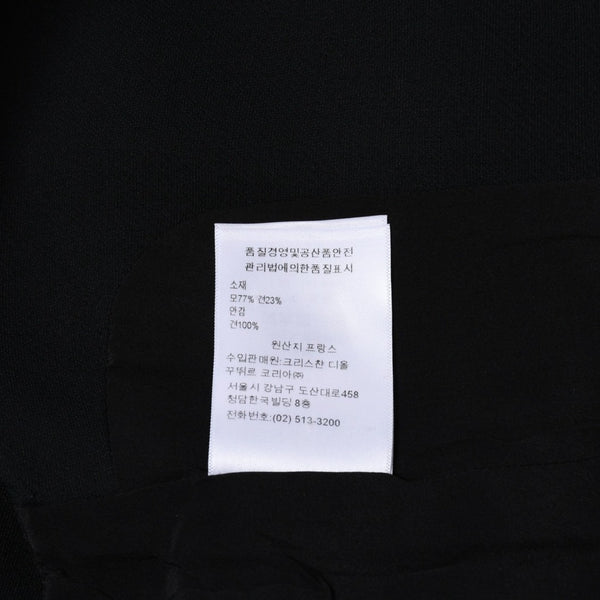 極美品 CHRISTIAN DIOR クリスチャンディオール ベスト 051G24A1166 フランス製 ウール シルク ブラック サイズ34 中古 4a006471