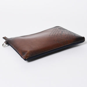 Berluti ベルルッティ クラッチバッグ セカンドバッグ ニノGM ブラウン ネイビー シルバー金具 美品 中古 4a006881