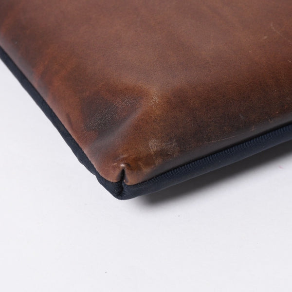 Berluti ベルルッティ クラッチバッグ セカンドバッグ ニノGM ブラウン ネイビー シルバー金具 美品 中古 4a006881