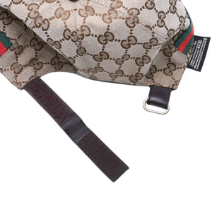 極美品 GUCCI グッチ GGキャンバス ベースボールキャップ 200035 シェリーライン サイズM ベージュ シルバー金具 中古 4a006884