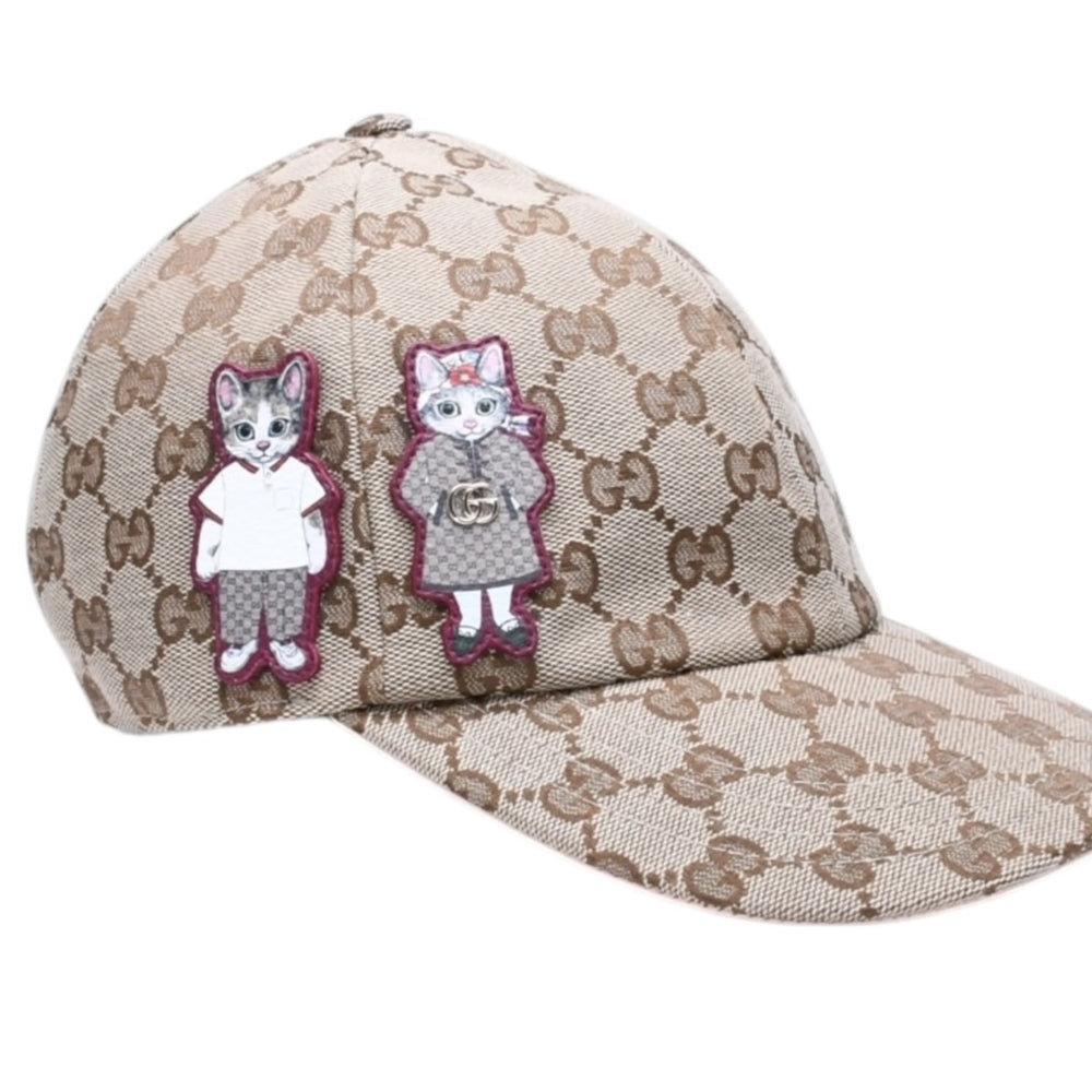 極美品 GUCCI グッチ GGキャンバス ベースボールキャップ 847862 Sサイズ ヒグチユウコ ボー&ポリス ベージュ ライトピンク 日本限定 中古 4a006880
