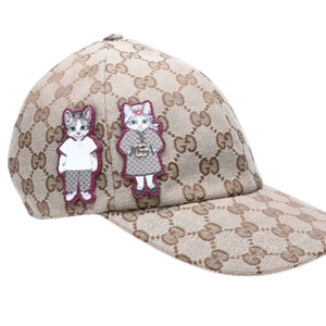 極美品 GUCCI グッチ GGキャンバス ベースボールキャップ 847862 Sサイズ ヒグチユウコ ボー&ポリス ベージュ ライトピンク 日本限定 中古 4a006880