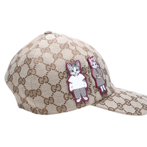 極美品 GUCCI グッチ GGキャンバス ベースボールキャップ 847862 Sサイズ ヒグチユウコ ボー&ポリス ベージュ ライトピンク 日本限定 中古 4a006880
