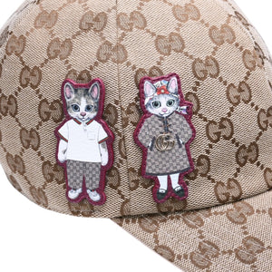 極美品 GUCCI グッチ GGキャンバス ベースボールキャップ 847862 Sサイズ ヒグチユウコ ボー&ポリス ベージュ ライトピンク 日本限定 中古 4a006880