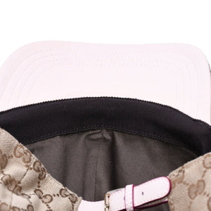 極美品 GUCCI グッチ GGキャンバス ベースボールキャップ 847862 Sサイズ ヒグチユウコ ボー&ポリス ベージュ ライトピンク 日本限定 中古 4a006880