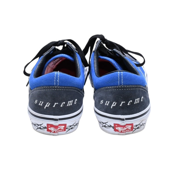 VANS × Supreme バンズ × シュプリーム Skete Old Skool Tribal Barbed Wire Royal バンズ シュプリーム オールドスクール スニーカー 21FW 美品 中古 4a006553