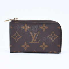 極美品 LOUIS VUITTON ルイヴィトン ポルト クレ ノア コインケース 小銭入れ M83612 モノグラム ブラウン ライトブルー 中古 4a007120