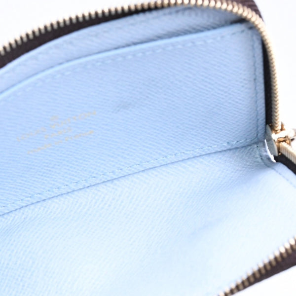極美品 LOUIS VUITTON ルイヴィトン ポルト クレ ノア コインケース 小銭入れ M83612 モノグラム ブラウン ライトブルー 中古 4a007120