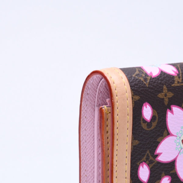 新品同様 LOUIS VUITTON ルイヴィトン ポルトフォイユ ヴィクトリーヌ 三つ折り財布 M13427 モノグラム チェリーブロッサム 村上隆 中古 4a007022