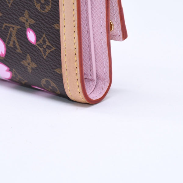 新品同様 LOUIS VUITTON ルイヴィトン ポルトフォイユ ヴィクトリーヌ 三つ折り財布 M13427 モノグラム チェリーブロッサム 村上隆 中古 4a007022