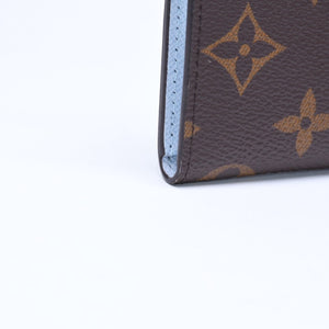 極美品 LOUIS VUITTON ルイヴィトン ポルト クレ ノア コインケース 小銭入れ M83612 モノグラム ブラウン ライトブルー 中古 4a007120