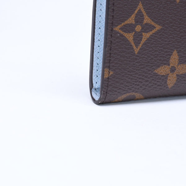 極美品 LOUIS VUITTON ルイヴィトン ポルト クレ ノア コインケース 小銭入れ M83612 モノグラム ブラウン ライトブルー 中古 4a007120