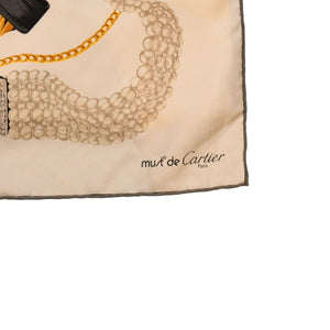 Cartier カルティエ must de Cartier スカーフ ヘアバンド 時計柄 タンク リボン アクセサリー 美品 中古 4a006204