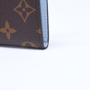 極美品 LOUIS VUITTON ルイヴィトン ポルト クレ ノア コインケース 小銭入れ M83612 モノグラム ブラウン ライトブルー 中古 4a007120