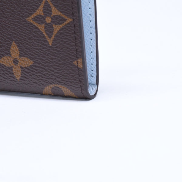 極美品 LOUIS VUITTON ルイヴィトン ポルト クレ ノア コインケース 小銭入れ M83612 モノグラム ブラウン ライトブルー 中古 4a007120
