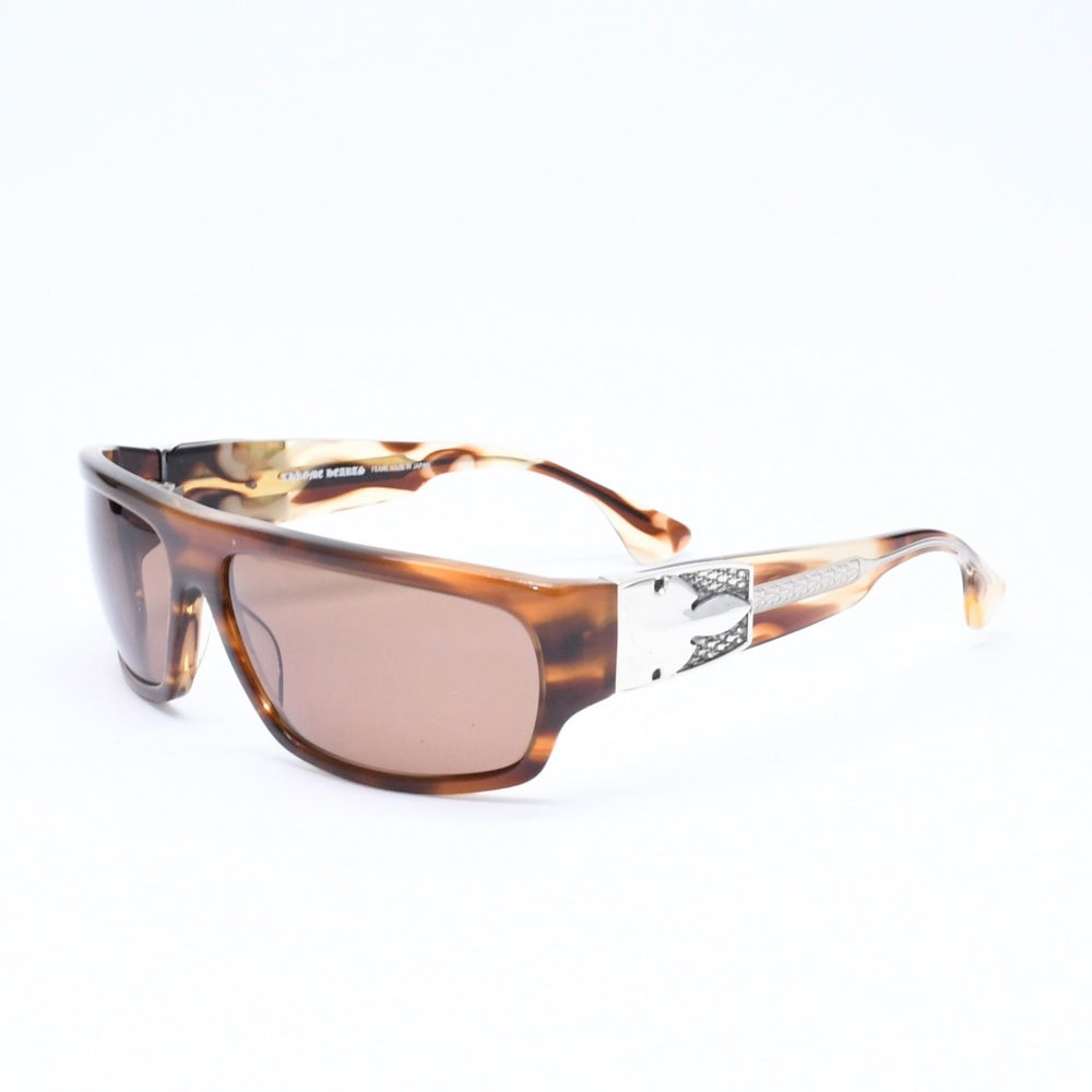 極美品 CHROME HEARTS クロムハーツ G-MONEY II サングラス アイウェア サイズ64□16-128 フレアニー べっ甲カラー 中古 4a006879