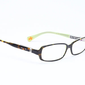 極美品 CHROME HEARTS クロムハーツ SPREAD 伊達メガネ アイウェア サイズ52□15-133 CHクロス装飾 べっ甲カラー グリーン 中古 4a006891