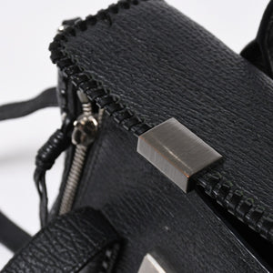 3.1 Phillip Lim フィリップ リム サッチェル ミニサイズ 2WAY ハンドバッグ ショルダーバッグ ブラックレザー シルバー金具 AP17-0226WSK 美品 中古 4a006893