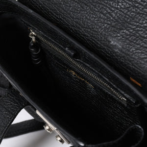 3.1 Phillip Lim フィリップ リム サッチェル ミニサイズ 2WAY ハンドバッグ ショルダーバッグ ブラックレザー シルバー金具 AP17-0226WSK 美品 中古 4a006893