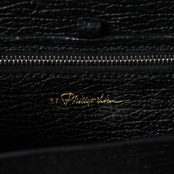 3.1 Phillip Lim フィリップ リム サッチェル ミニサイズ 2WAY ハンドバッグ ショルダーバッグ ブラックレザー シルバー金具 AP17-0226WSK 美品 中古 4a006893