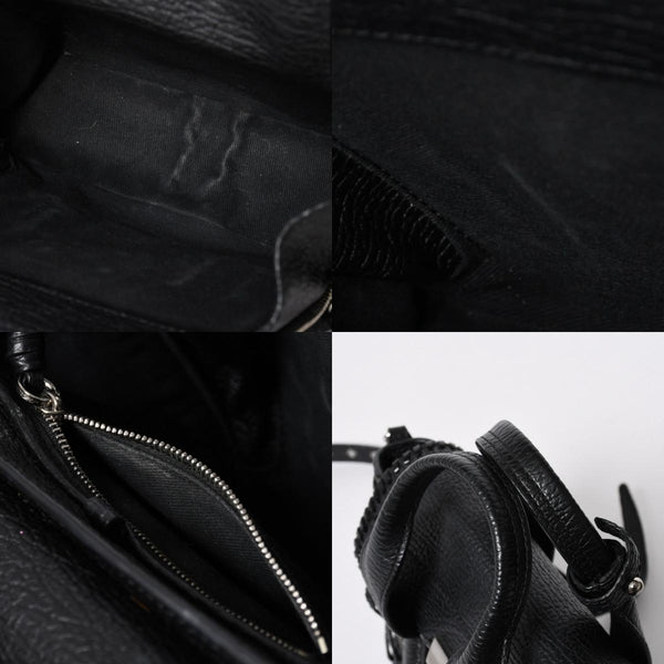 3.1 Phillip Lim フィリップ リム サッチェル ミニサイズ 2WAY ハンドバッグ ショルダーバッグ ブラックレザー シルバー金具 AP17-0226WSK 美品 中古 4a006893
