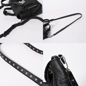 3.1 Phillip Lim フィリップ リム サッチェル ミニサイズ 2WAY ハンドバッグ ショルダーバッグ ブラックレザー シルバー金具 AP17-0226WSK 美品 中古 4a006893